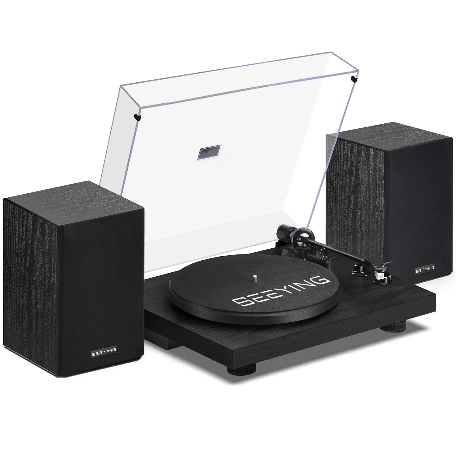 Bluetooth Turntable HiFi System with 36 Watt Bookshelf Speakers